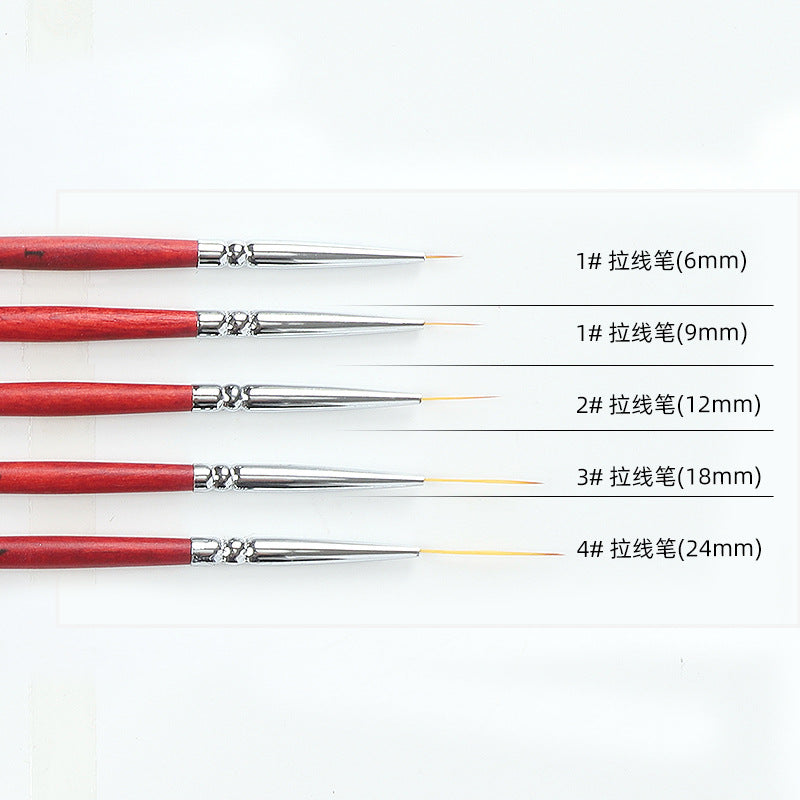 Mahogany Rod Ultra Fine Nail Art Drawing Pen Set Nail Art Hooking and Drawing Pen Colouring Pen