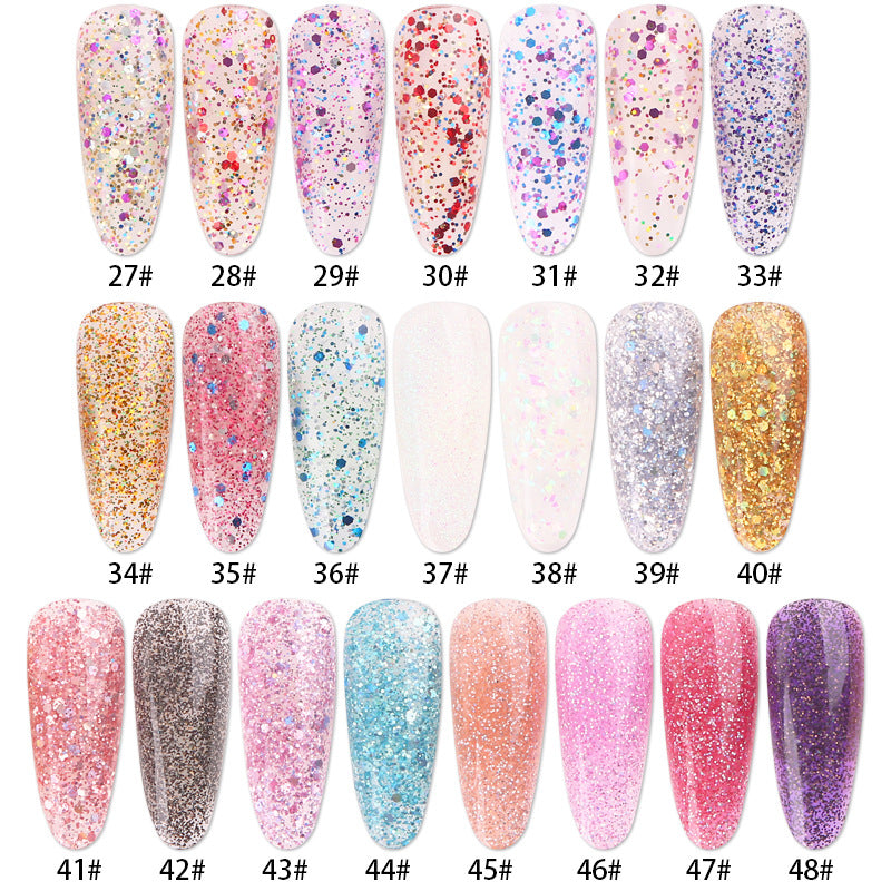 Nail Art Sequin Extension Gel 15ml Tube No Paper Holder Sequin Crystal Gel UV Nail Polish