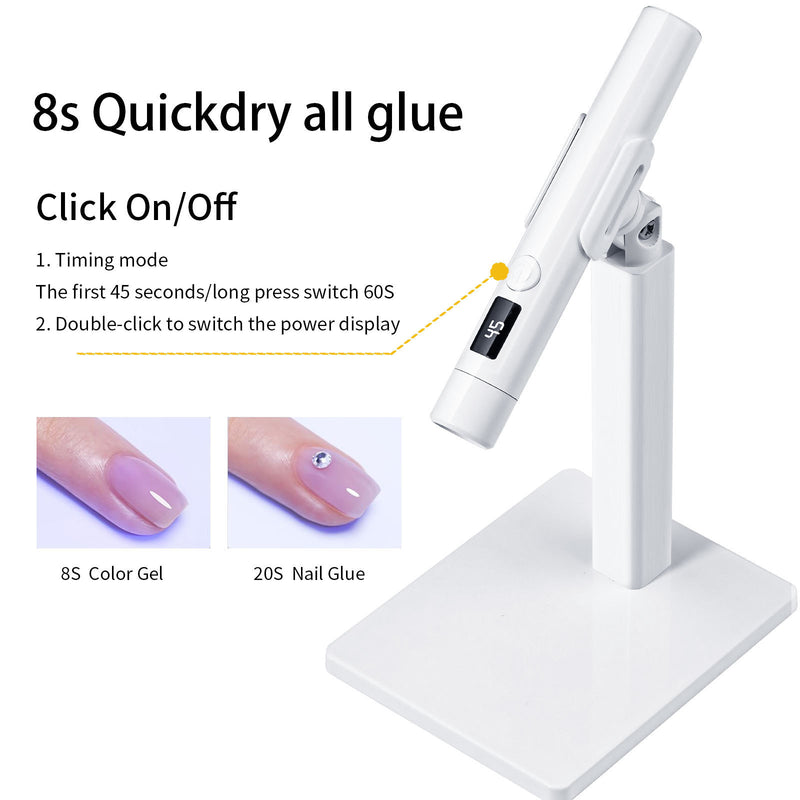 New handheld portable manicure a word lamp bracket 360-degree rotation multifunctional bracket paste wear nail baking lamp