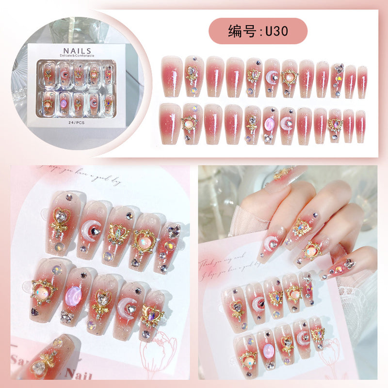 Handmade Wearable Nail Explosion Crushed Glitter Nail Art Nail Patch Finished Nail Patch Jelly Gel