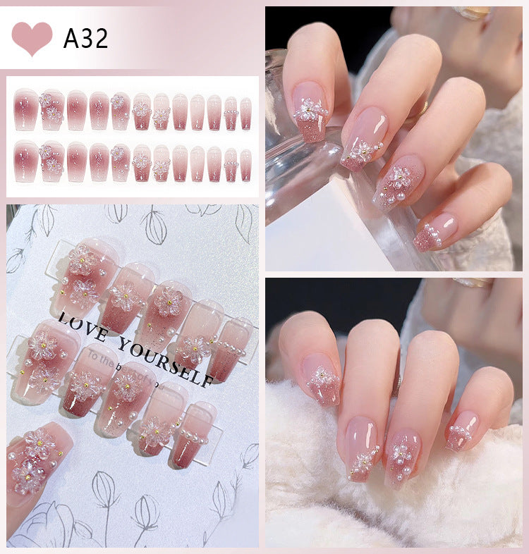 Handmade Wearable Nail Explosion Crushed Glitter Nail Art Nail Patch Finished Nail Patch Jelly Gel