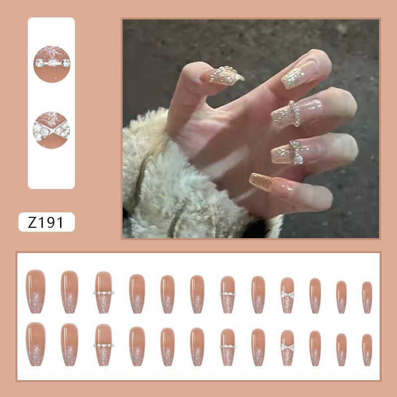 Nail art patches false nails removable wearable nail pop nail patches finished manicure medium-length nail pieces