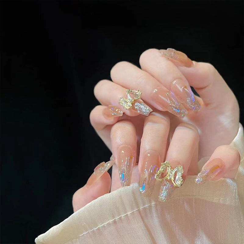 Nail art patches false nails removable wearable nail pop nail patches finished manicure medium-length nail pieces