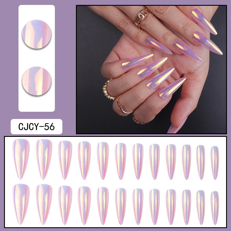 ｛SY-1｝Long section of Europe and the United States wear nail long pointed nail halo gradient plating nail patch nail piece finished products