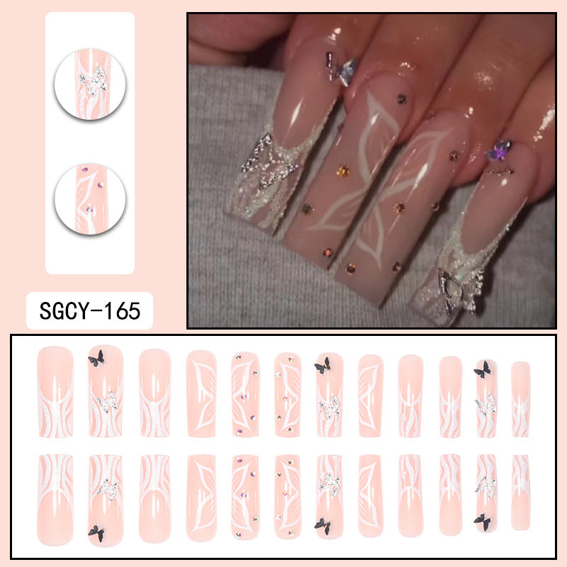 ｛CLM-1｝Europe and the United States long ins style hot girl wearable nail stickers Artificial fingernails press on nails