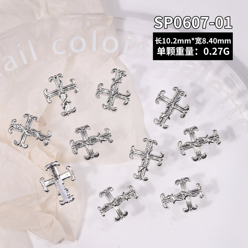 Nail Jewellery Cross Love with Diamonds Nail Jewellery New Alloy with Diamonds DIY Diamonds