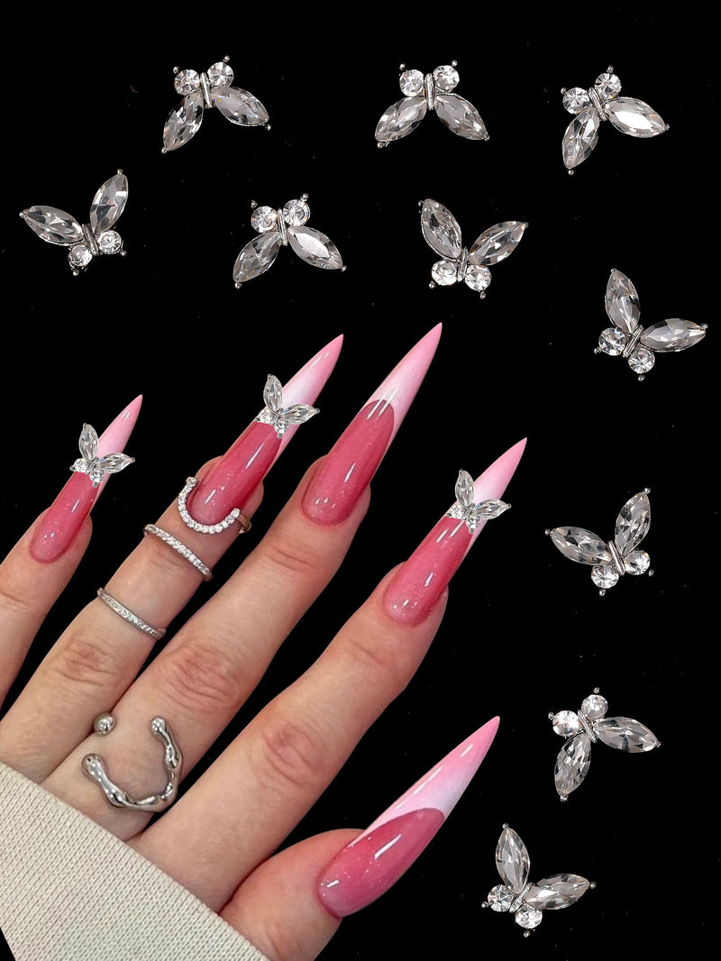 Mini Fingertip Butterfly Nail Jewellery Super Shiny Diamond Alloy Nail Decoration Horse Eye Stacked Diamond Nail Jewellery