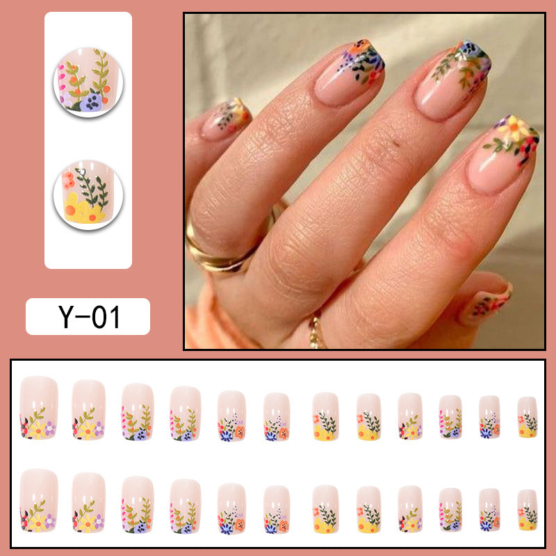 ｛YMJ-1｝Explosive false nail stickers wear nail finished nail piece removable blush nail girls cat eye gradient nail patch