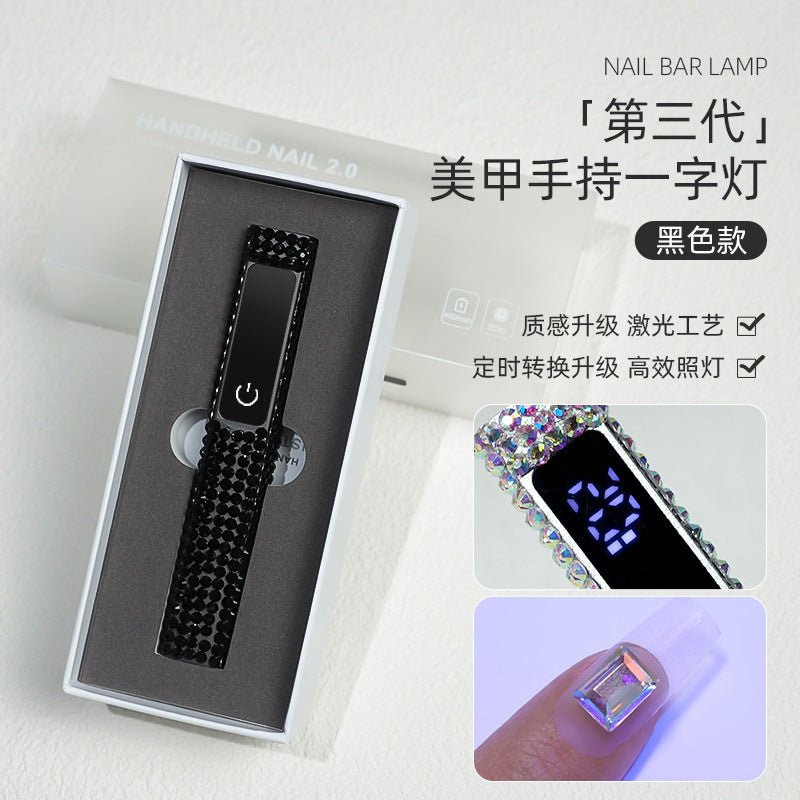 Diamond handheld lamp manicure a word lamp small mini storage models nail polish wear nail phototherapy machine baking lamp fast drying