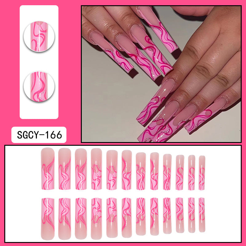 ｛CLM-1｝Europe and the United States long ins style hot girl wearable nail stickers Artificial fingernails press on nails