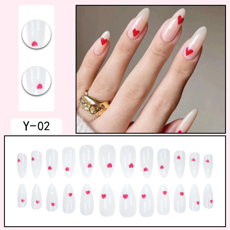 ｛YMJ-1｝Explosive false nail stickers wear nail finished nail piece removable blush nail girls cat eye gradient nail patch