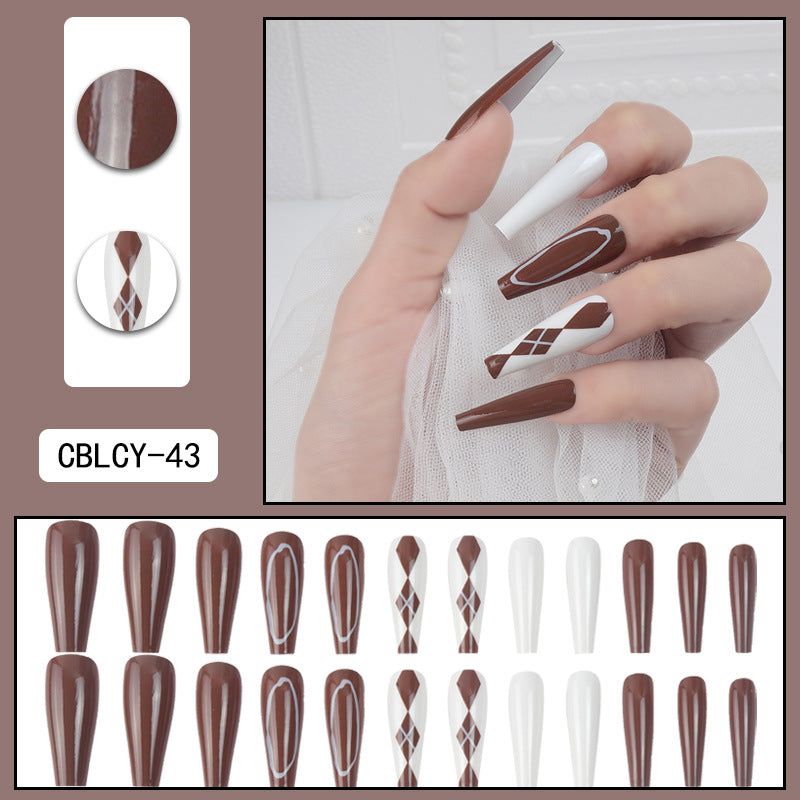 ｛CBCY-1｝Long section Europe and the United States wear nail removable false nail patches pointed nail manicure press on nails