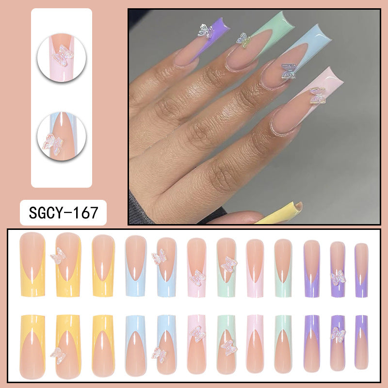 ｛CLM-1｝Europe and the United States long ins style hot girl wearable nail stickers Artificial fingernails press on nails