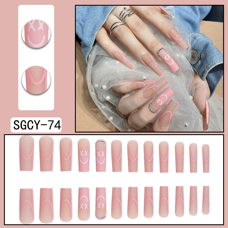 ｛SY-1｝Long section of Europe and the United States wear nail long pointed nail halo gradient plating nail patch nail piece finished products