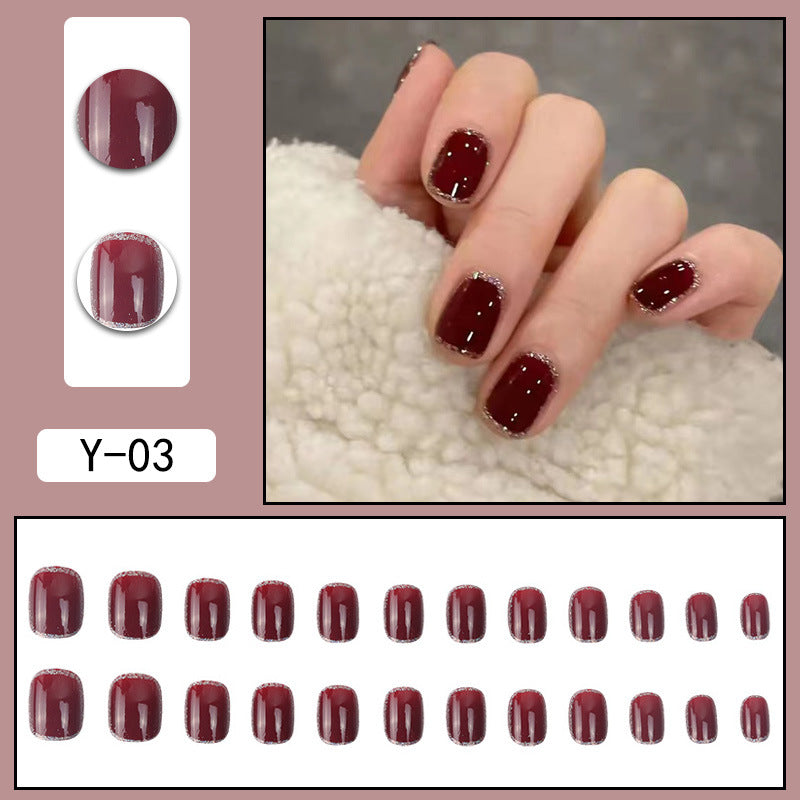 ｛YMJ-1｝Explosive false nail stickers wear nail finished nail piece removable blush nail girls cat eye gradient nail patch