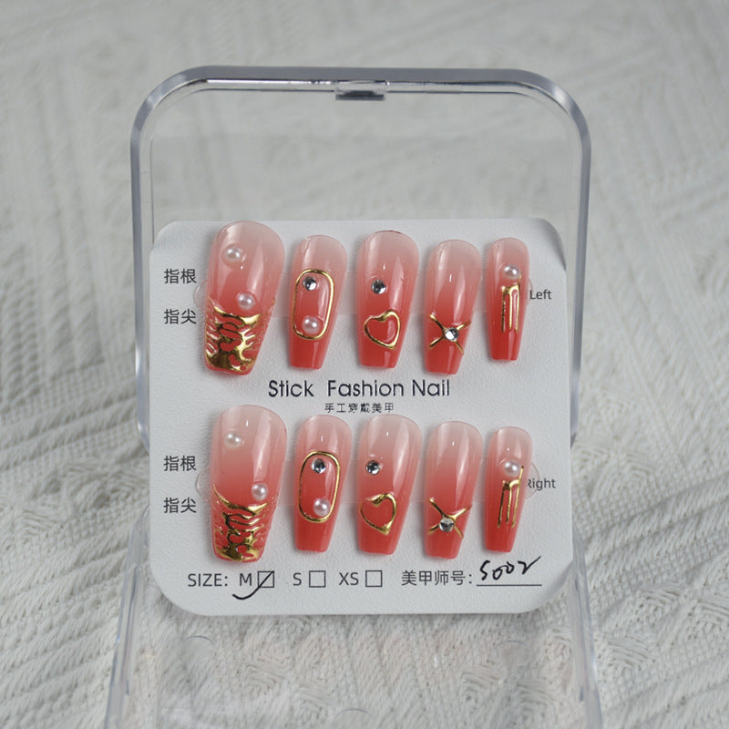 10-piece set of handcrafted SPA-grade nail decals, removable handcrafted wearable nails,  finished products