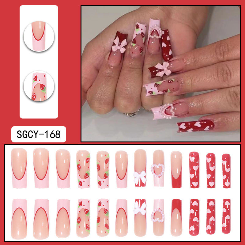 ｛CLM-1｝Europe and the United States long ins style hot girl wearable nail stickers Artificial fingernails press on nails