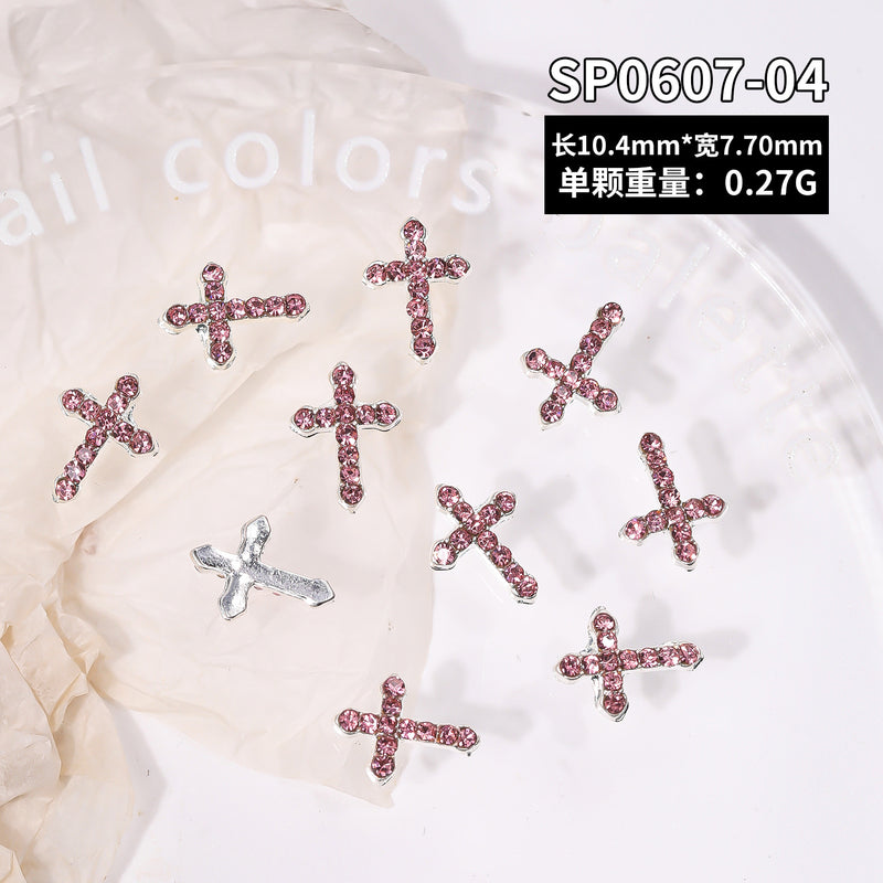 Nail Jewellery Cross Love with Diamonds Nail Jewellery New Alloy with Diamonds DIY Diamonds