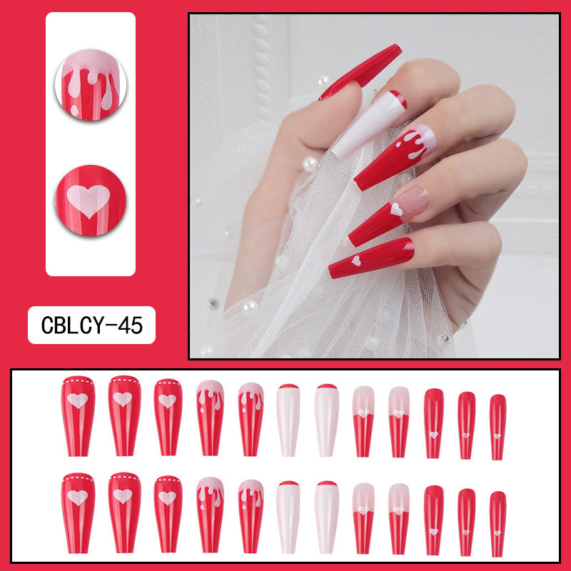 ｛CBCY-1｝Long section Europe and the United States wear nail removable false nail patches pointed nail manicure press on nails