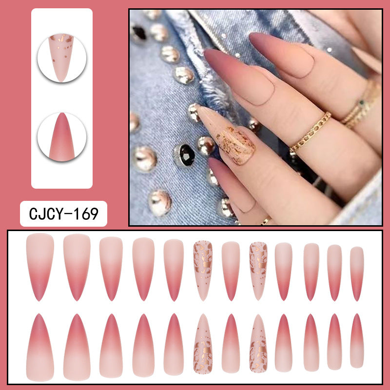 ｛CLM-1｝Europe and the United States long ins style hot girl wearable nail stickers Artificial fingernails press on nails