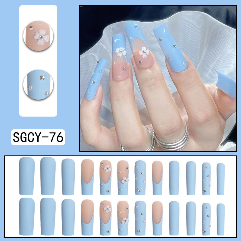 ｛SY-1｝Long section of Europe and the United States wear nail long pointed nail halo gradient plating nail patch nail piece finished products