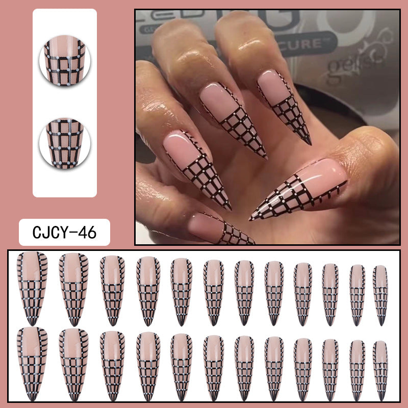 ｛CBCY-1｝Long section Europe and the United States wear nail removable false nail patches pointed nail manicure press on nails