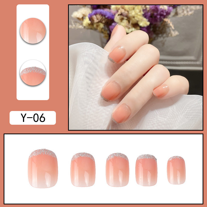 ｛YMJ-1｝Explosive false nail stickers wear nail finished nail piece removable blush nail girls cat eye gradient nail patch