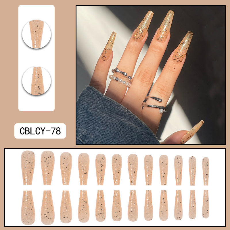 ｛SY-1｝Long section of Europe and the United States wear nail long pointed nail halo gradient plating nail patch nail piece finished products