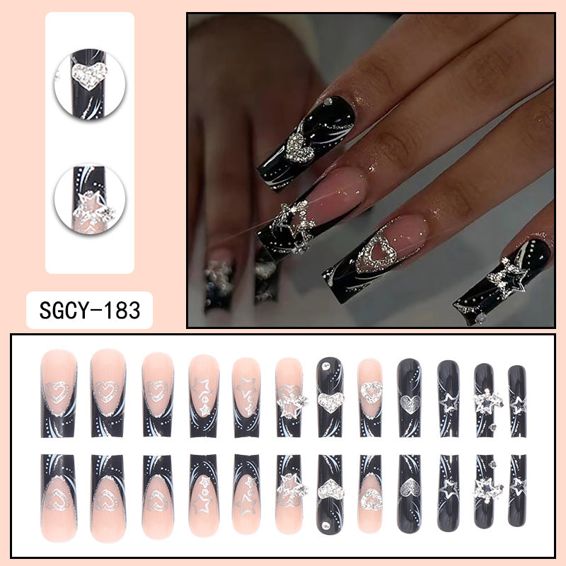 ｛CLM-1｝Europe and the United States long ins style hot girl wearable nail stickers Artificial fingernails press on nails