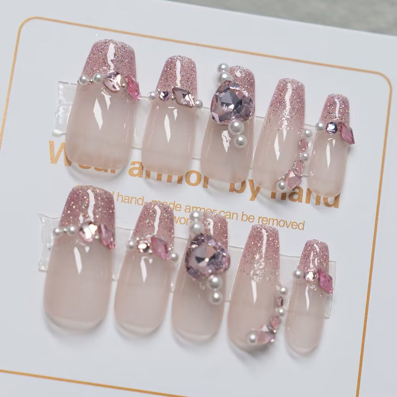 10-piece set of handcrafted SPA-grade nail decals, removable handcrafted wearable nails,  finished products