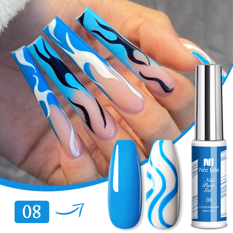 12 Colour Pulling Gel 3D Painted Nail Pulling Gel Nail Art Pulling Gel