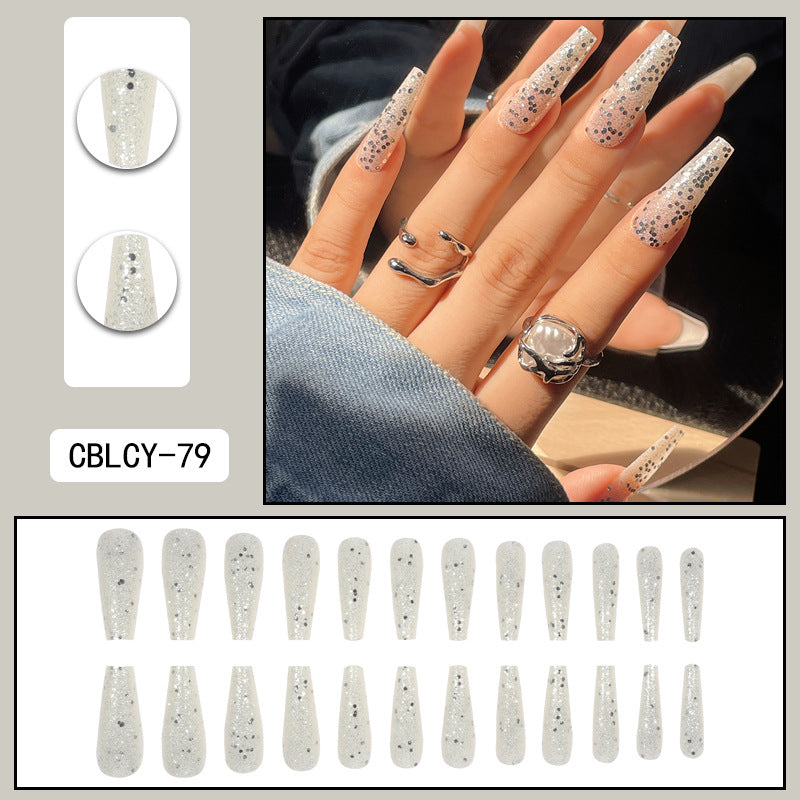 ｛SY-1｝Long section of Europe and the United States wear nail long pointed nail halo gradient plating nail patch nail piece finished products