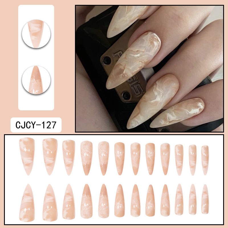 ｛CZJ-1｝Wearable nails long ins fake nails nail patches wearable nail art finished press on nails