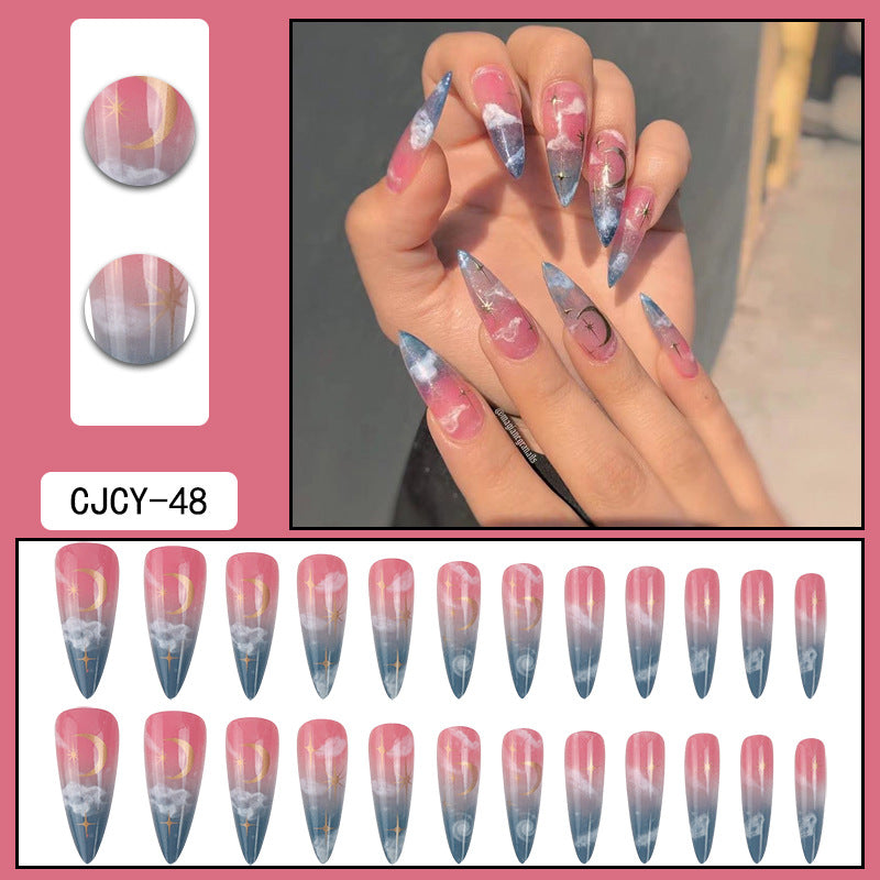 ｛CBCY-1｝Long section Europe and the United States wear nail removable false nail patches pointed nail manicure press on nails