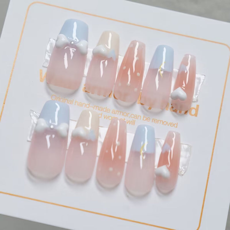 10-piece set of handcrafted SPA-grade nail decals, removable handcrafted wearable nails,  finished products