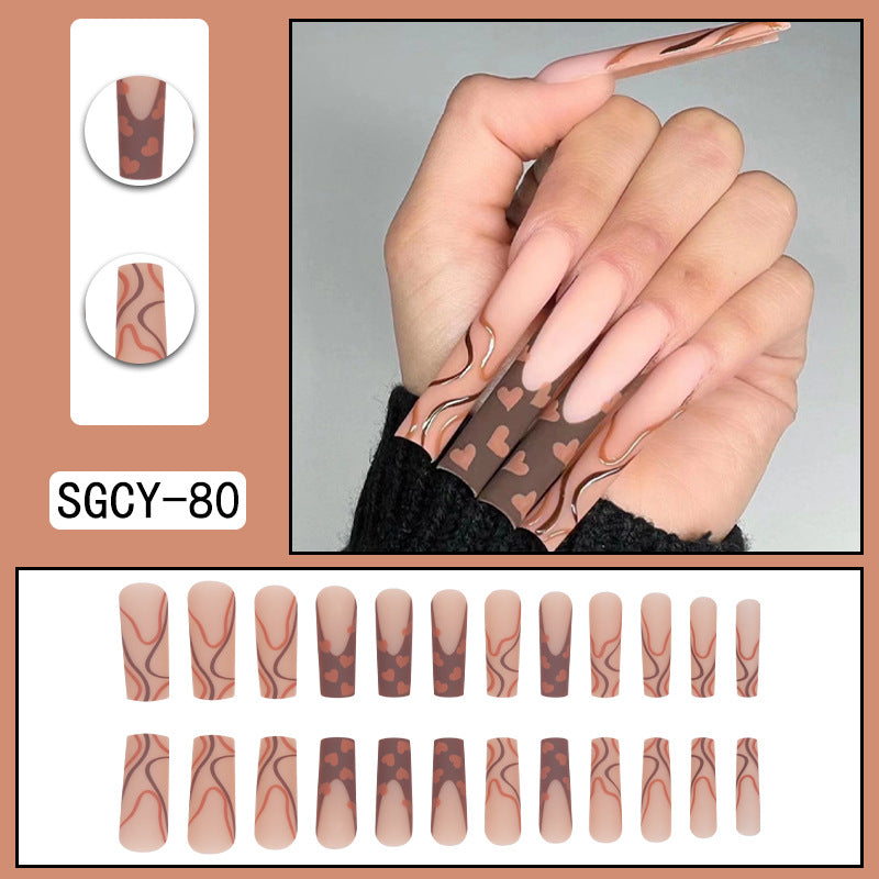 ｛SY-1｝Long section of Europe and the United States wear nail long pointed nail halo gradient plating nail patch nail piece finished products