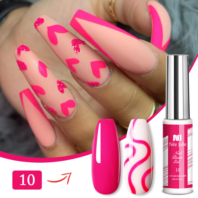 12 Colour Pulling Gel 3D Painted Nail Pulling Gel Nail Art Pulling Gel