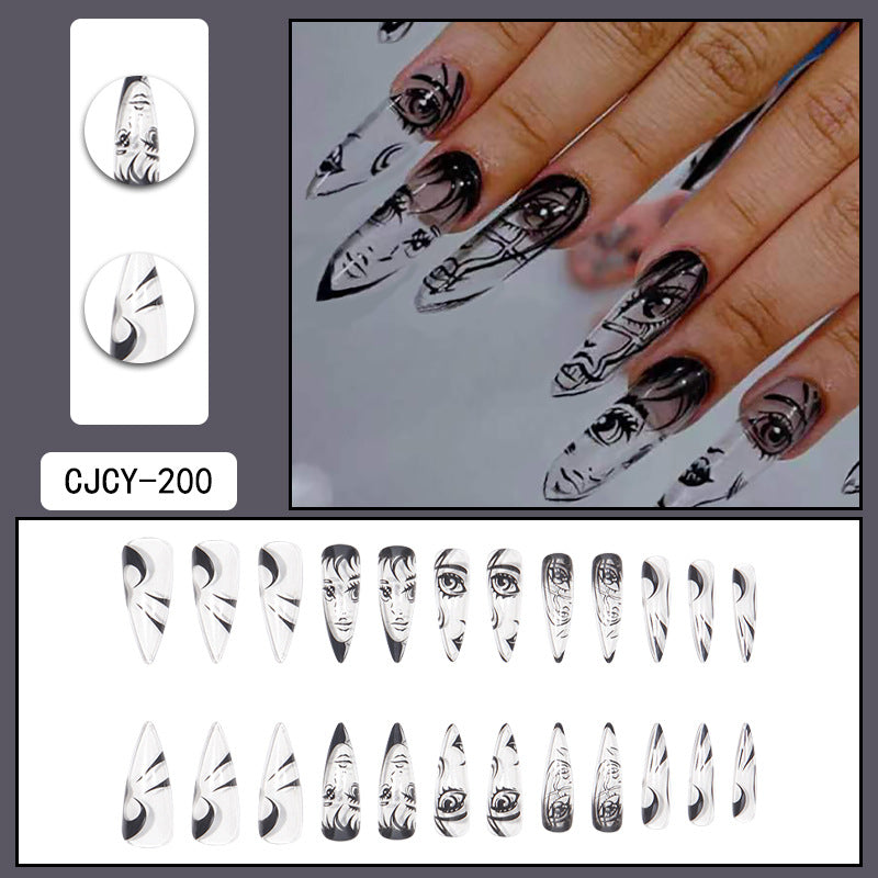 ｛CLM-1｝Europe and the United States long ins style hot girl wearable nail stickers Artificial fingernails press on nails