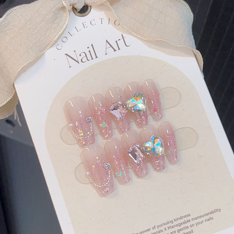 10-piece set of pure handmade wearable nail art decals, nail stickers, finished fake nails