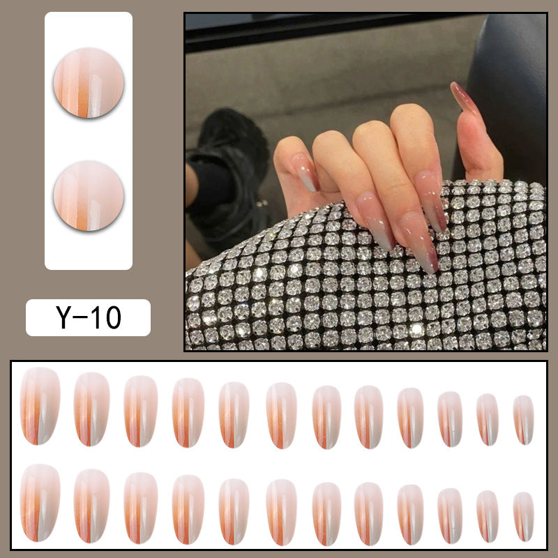 ｛YMJ-1｝Explosive false nail stickers wear nail finished nail piece removable blush nail girls cat eye gradient nail patch