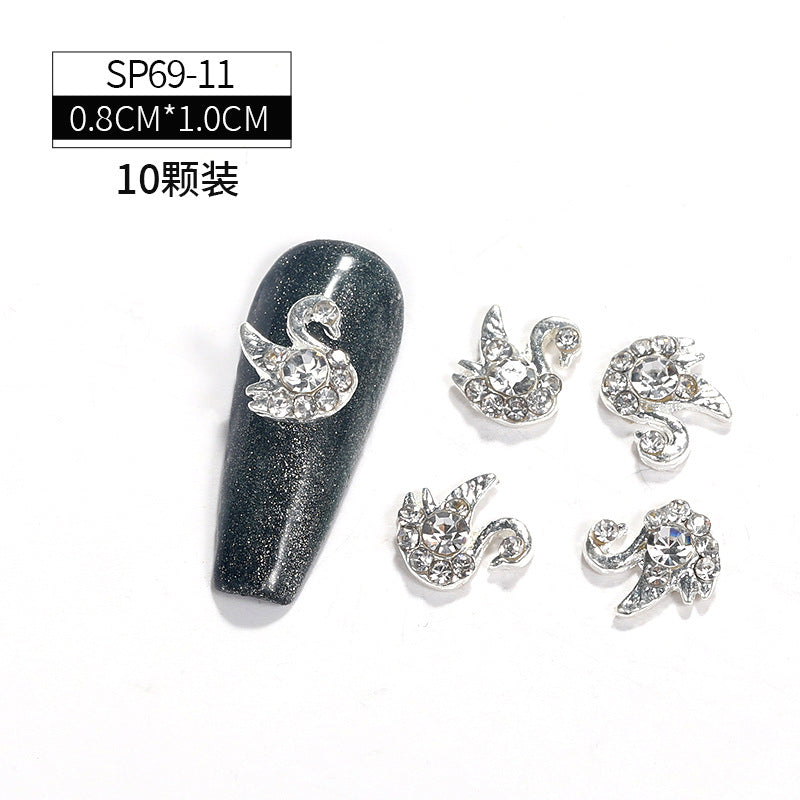 Cross-border hot explosive models Ketty cat nail accessories love wings crown most stock swan nail accessories accessories accessories