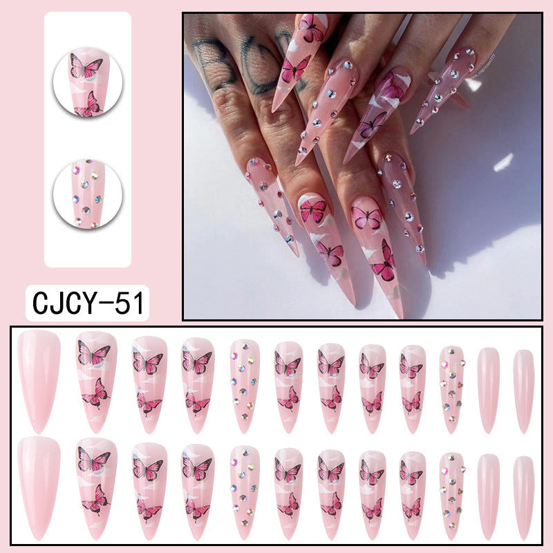 ｛CBCY-1｝Long section Europe and the United States wear nail removable false nail patches pointed nail manicure press on nails