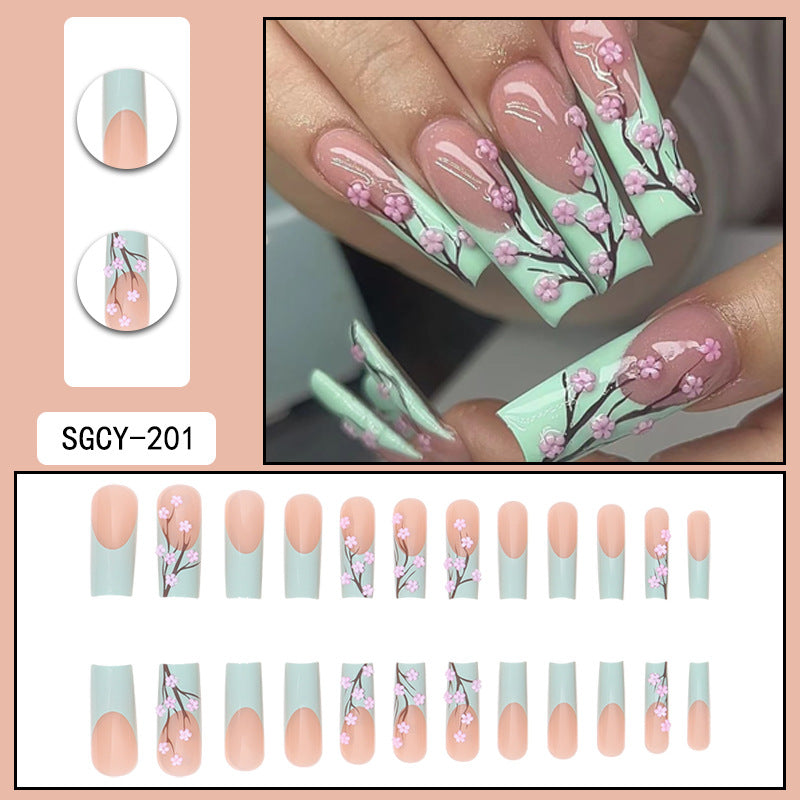 ｛CLM-1｝Europe and the United States long ins style hot girl wearable nail stickers Artificial fingernails press on nails