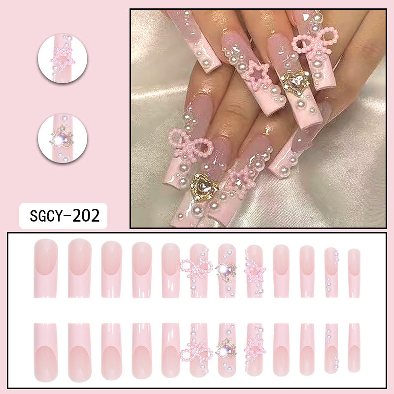 ｛CLM-1｝Europe and the United States long ins style hot girl wearable nail stickers Artificial fingernails press on nails