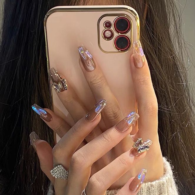 ｛GLM1｝Wearing high-quality nail patches, handcrafted cat eye nail patches, Instagram style nail enhancement patches