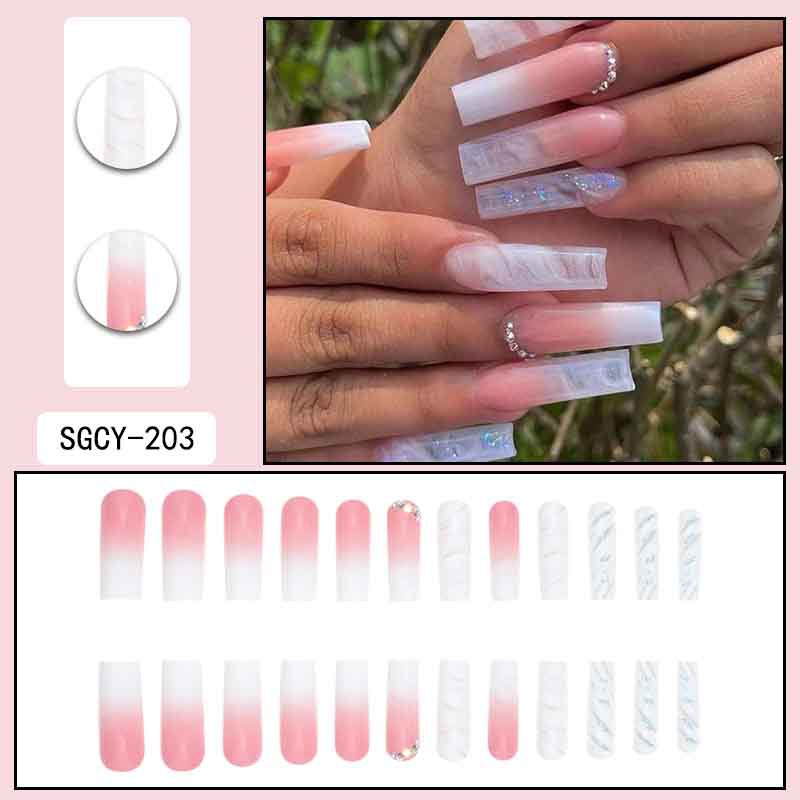 ｛CLM-1｝Europe and the United States long ins style hot girl wearable nail stickers Artificial fingernails press on nails