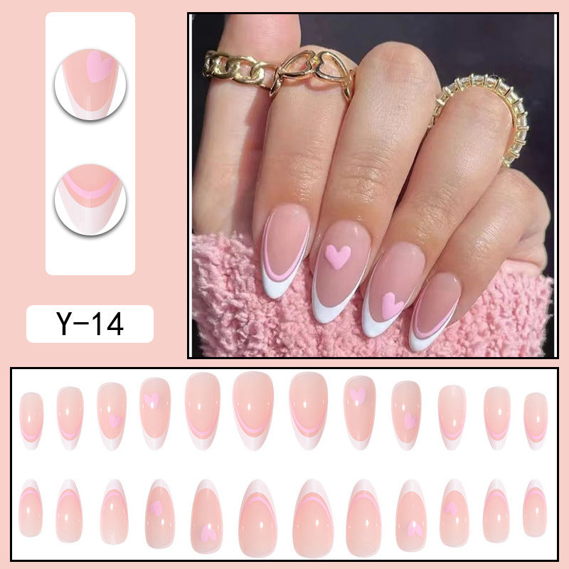 ｛YMJ-1｝Explosive false nail stickers wear nail finished nail piece removable blush nail girls cat eye gradient nail patch