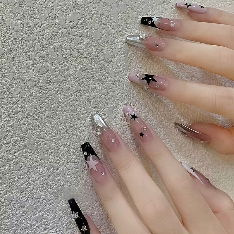 Ice translucent colour handmade cat eye wear nail nail art patches nail stickers removable nail pieces finished false nails