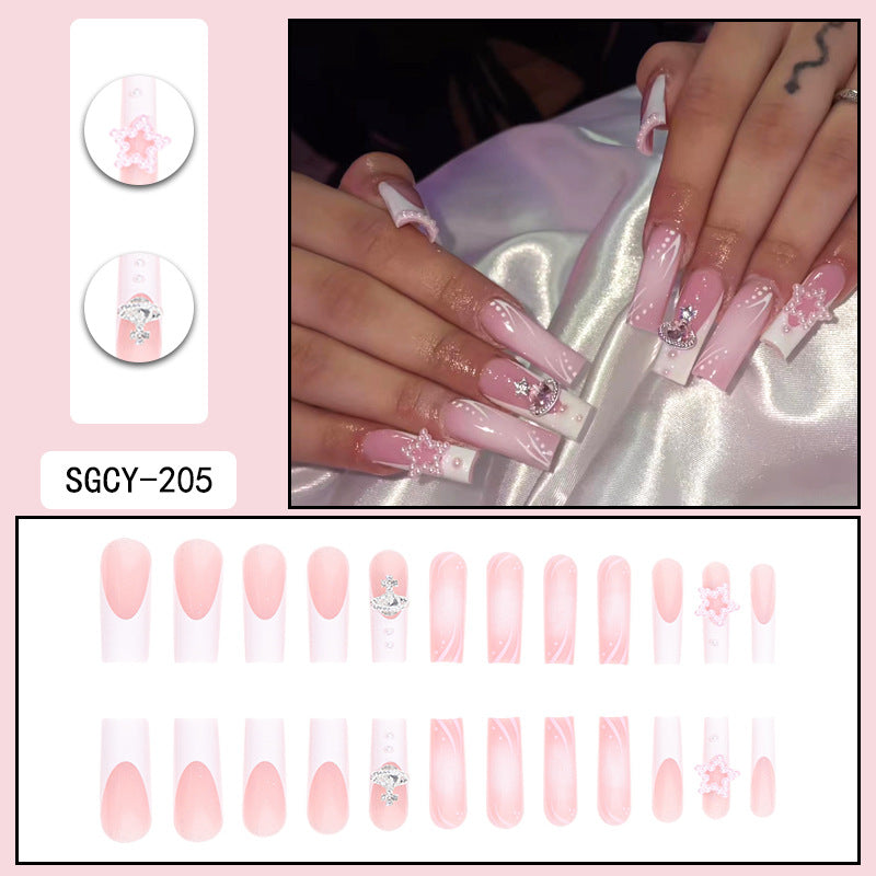 ｛CLM-1｝Europe and the United States long ins style hot girl wearable nail stickers Artificial fingernails press on nails