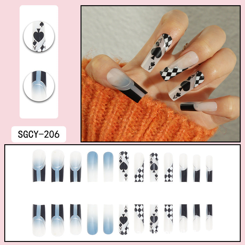 ｛CLM-1｝Europe and the United States long ins style hot girl wearable nail stickers Artificial fingernails press on nails